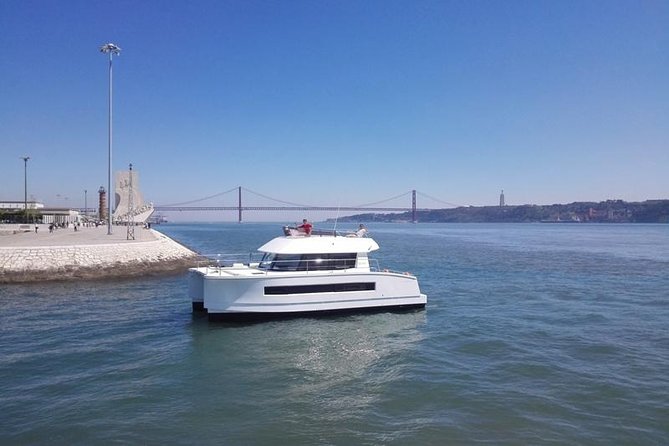 1H power catamaran up to 18 people in Lisbon - Belem Tower from the river