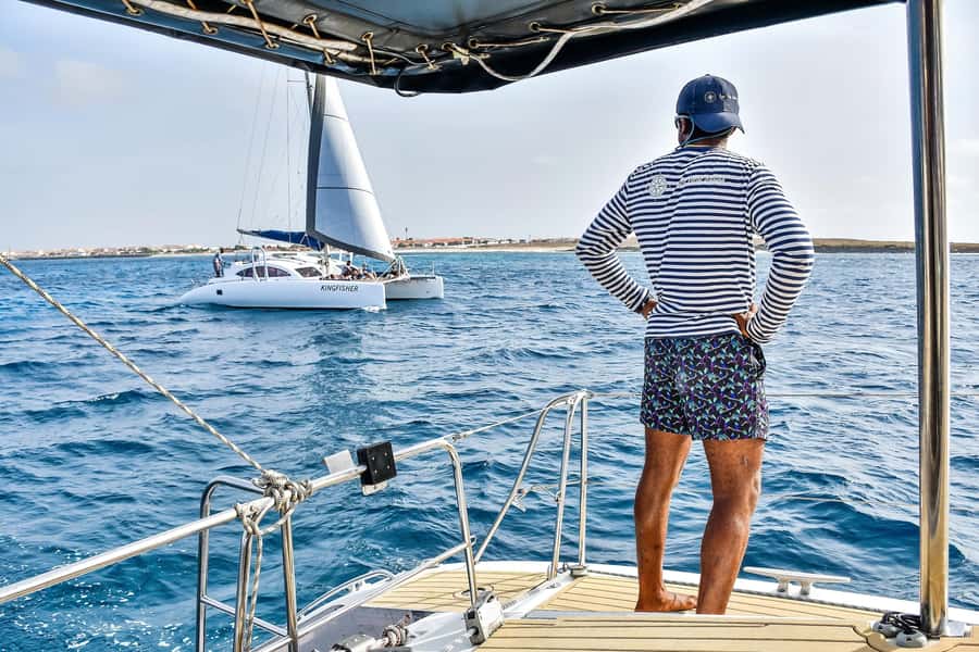 3-hour Catamaran Adventure on the waters of Sal Island - The short swim and snorkeling stop