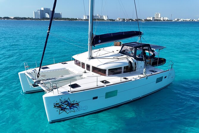 7hrs 42ft Luxury Catamaran Private Charter Cancun to Isla Mujeres - A Full Day From Cancun, Not Just a Ferry Crossing