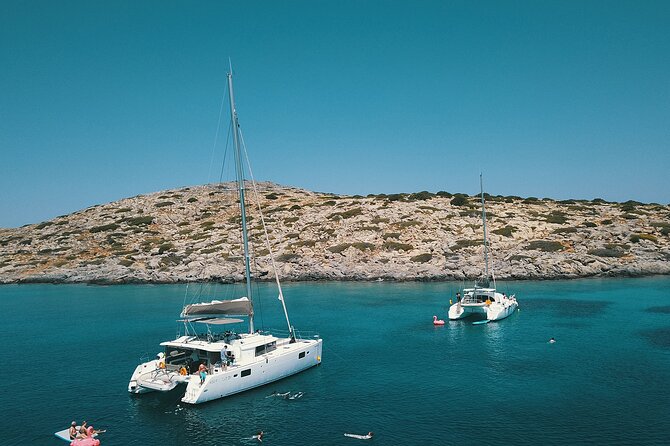 Ag. Nikolaos: Catamaran Trip with Sushi, Drinks, & Water Toys - Spinalonga from the deck, not from the usual road view