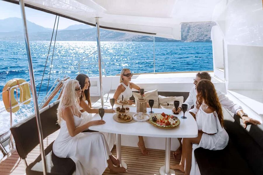 Agios Nikolaos All-inclusive Catamaran Cruise & Water Toys - A comfortable start from Agios Nikolaos Marina