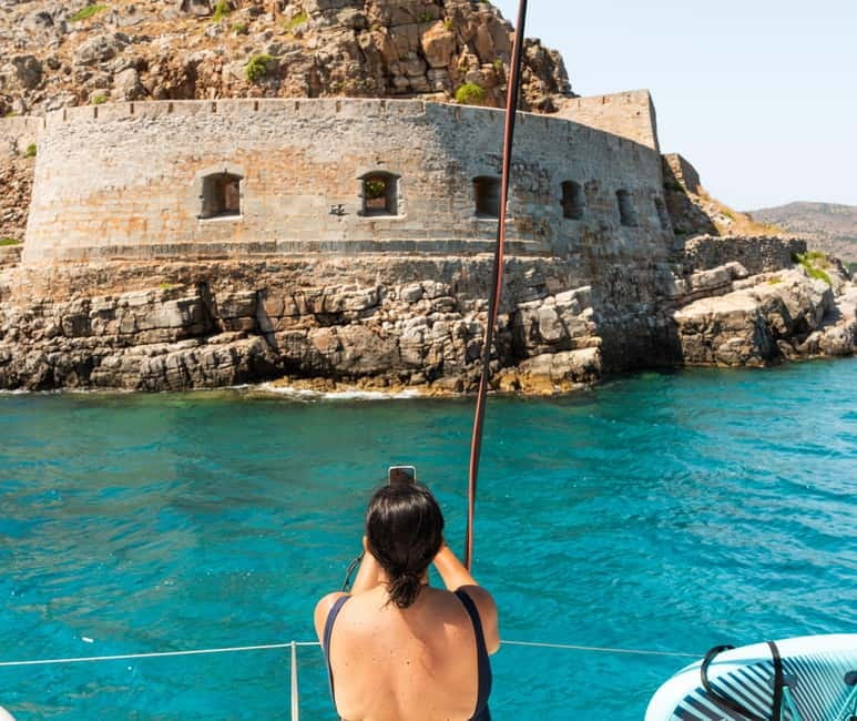 Agios Nikolaos: Spinalonga and Kolokytha Catamaran with Meal - Crossing the Blue Water of Mirabello Gulf