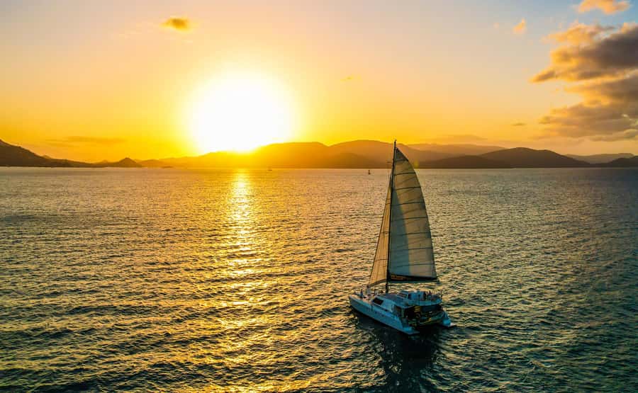 Airlie Beach: BYOB Sunset Sail in Style Catamaran Cruise - A welcome drink and an easy start