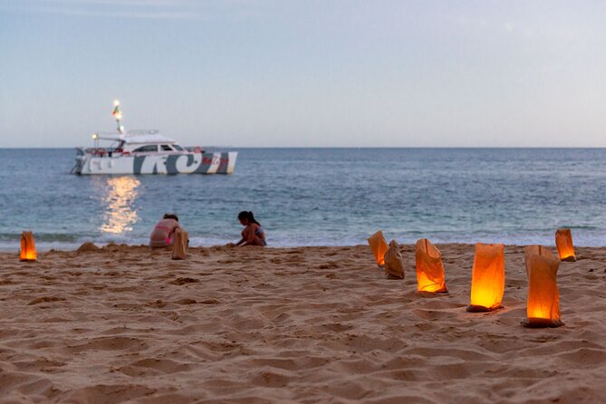 Albufeira: 6-Hour Sunset Dinner Catamaran Cruise with Open Bar - Fire dancing, music, and the ride home