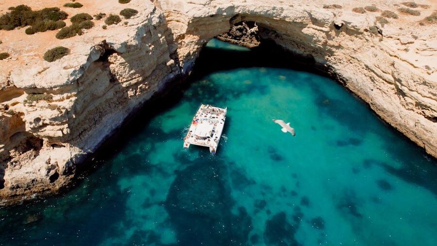 Albufeira: Caves and Coastline Catamaran Cruise to Benagil - Praia da Marinha and the Benagil coast
