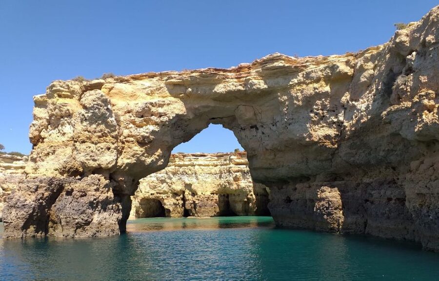 Albufeira: Coastline and Benagil Caves Tour by Catamaran - The Atlantic swim stop on the return