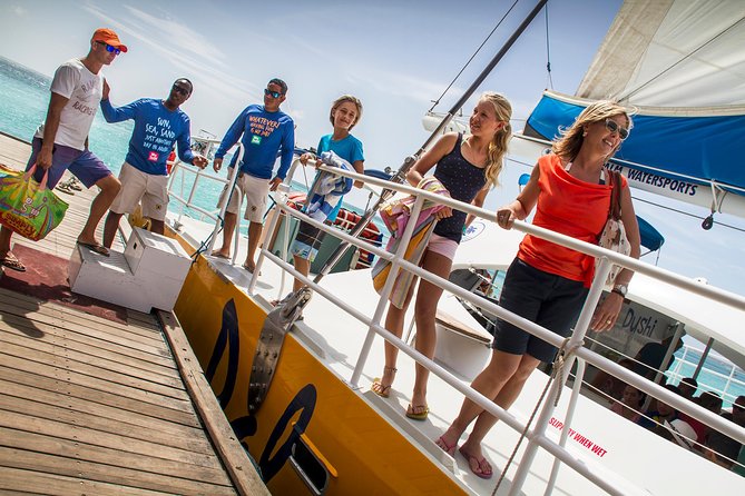 Aruba Morning Snorkel Sail aboard Palm Pleasure Catamaran - Arashi and the island views break up the water time