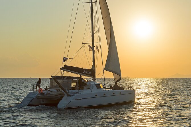 Athens Semi Private Sunset Catamaran Cruise with meal & drinks - Sunset over the Saronic Gulf