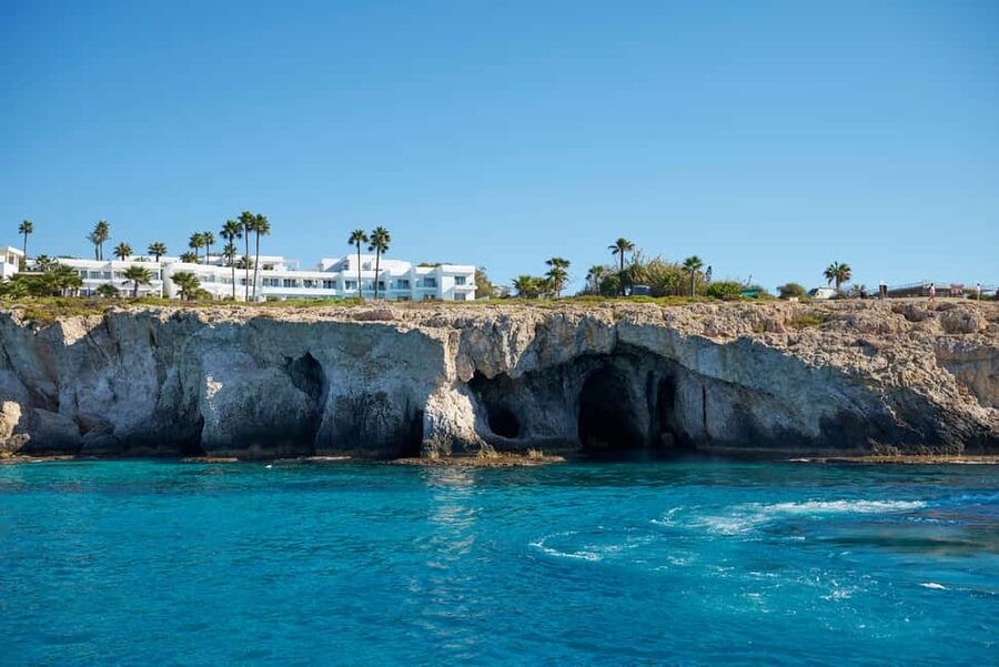 Ayia Napa: Luxury Catamaran Cruise with Lunch & Drinks - Cape Greco’s cliffs, arches, and first swim