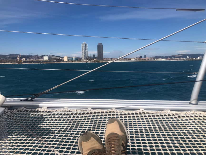 Barcelona: Shared cruise on a catamaran Drink+Local Tapa - Hotel W, Montjuic Castle, and the city’s outer edges