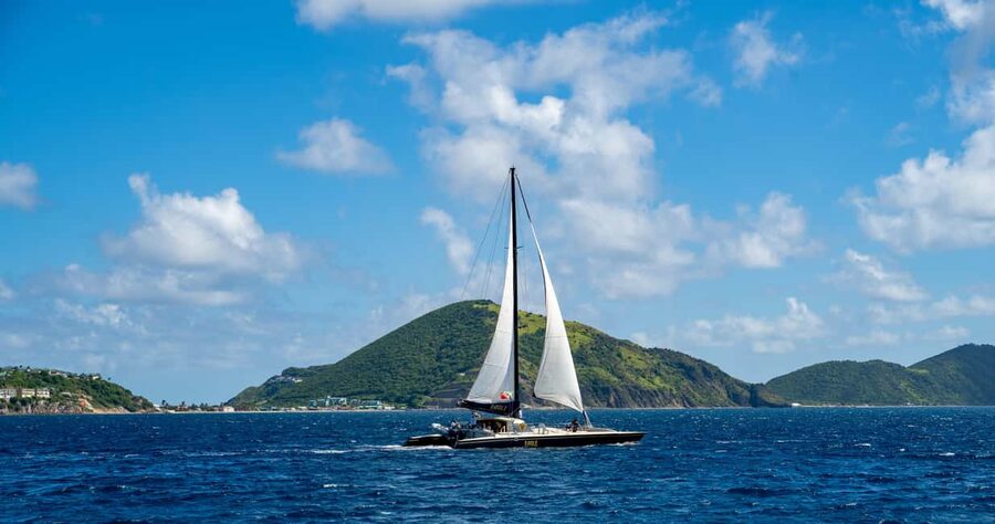 Basseterre: St. Kitts and Nevis Catamaran Tour with Lunch - Sailing out from Port Zante in Basseterre