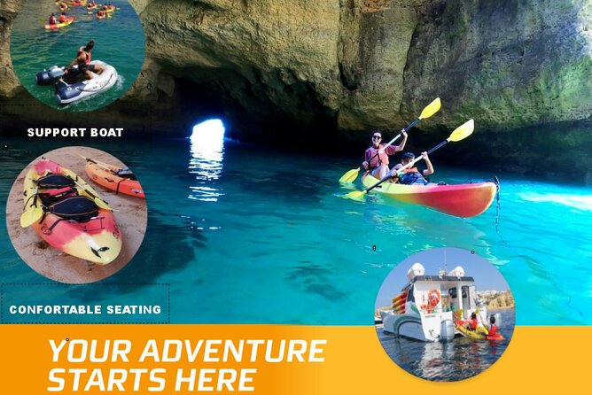 Benagil Kayak Tour On Board a Fantastic Catamaran - Seeing Algar de Benagil from the catamaran