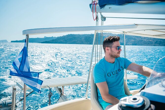 Best of Santorini Private Half-Day Catamaran Cruise with transfer and meal - Nea Kameni and Santorini’s volcanic center