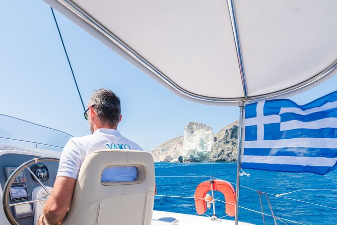 Best of Santorini Private Half-Day Catamaran Cruise with transfer and meal - The crew and the private service