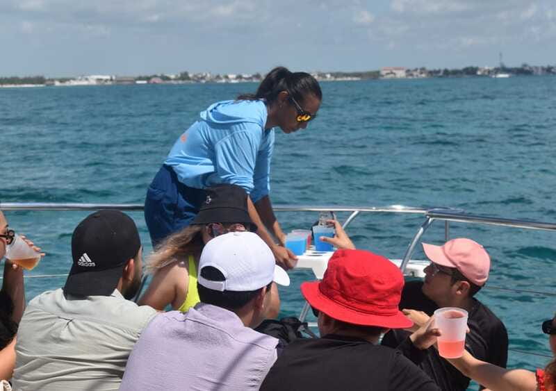 Cancun: Isla Mujeres Only Adults Catamaran, drinks & snorkel - Setting sail with the open bar and DJ