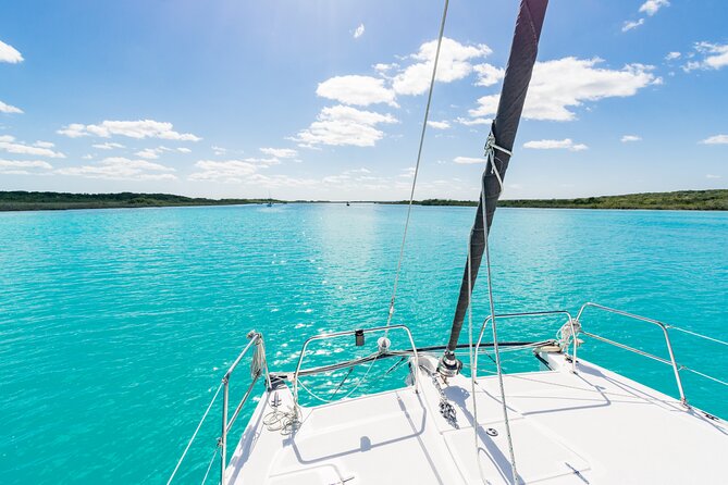 Catamaran Adventure: Sailing and Swimming in the Bacalar Lagoon - Swimming in the clear, warm lagoon