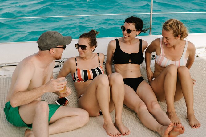 Catamaran Cancun to Isla mujeres Lunch OpenBar and Snorkeling - Lunch, open bar, and the party boat atmosphere