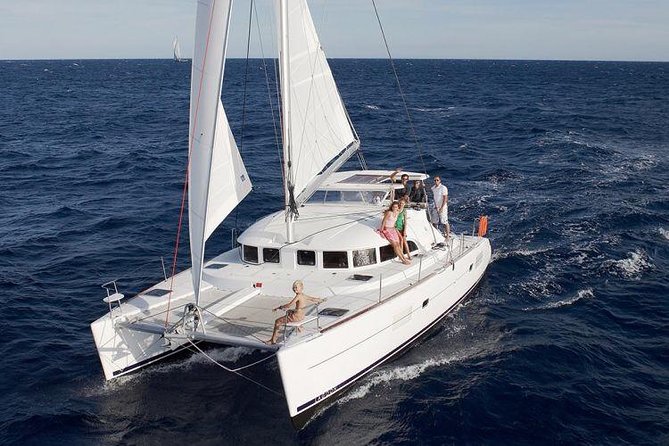 Catamaran Day & Sunset Cruises with meals Drinks and transportation - A half-day on the Aegean, with Rhenia as the payoff