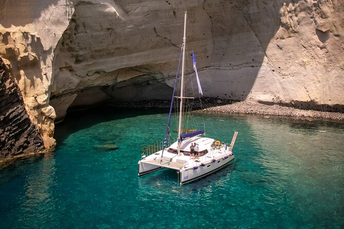 Catamaran Full-Day of Milos and Poliegos With Lunch & BBQ - Poliegos and the Blue Lagoon at Galazia Nera
