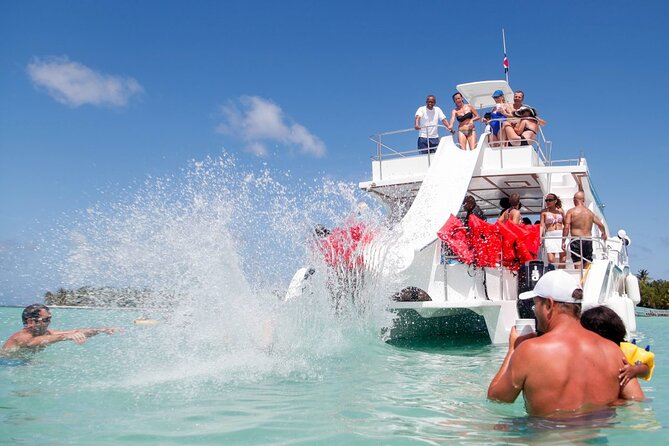 Catamaran Party Boat In Punta Cana With Pick Up - The natural pool stop and shallow-water social time