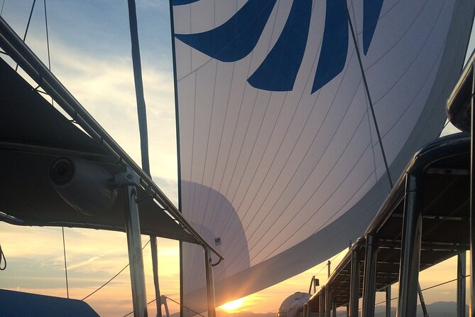 Catamaran sailing at sunset with tapas Palma de Mallorca - The cruise toward Cala Vella