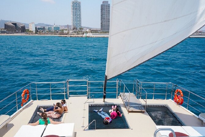 Catamaran Sailing Cruise in Barcelona - Port Vell, yachts, and the working harbor