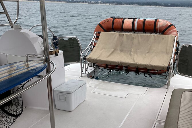 Catamaran Sailing Cruise in Monterey Bay - The quiet change from motor to sail