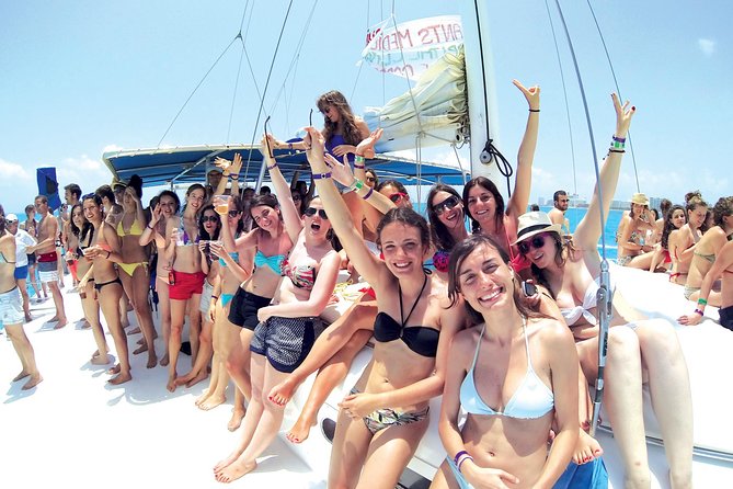Catamaran to Isla Mujeres - The Caribbean ride is part of the attraction