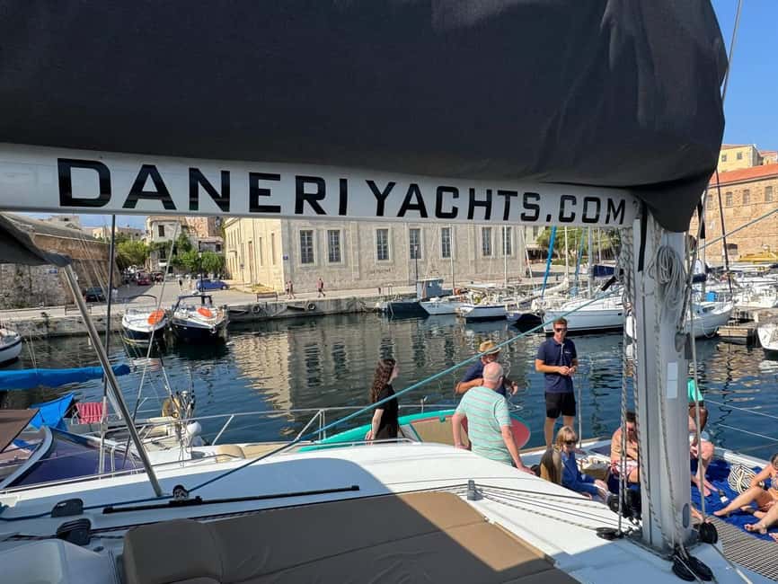 Chania Old Port: All-inclusive Catamaran Trip Agioi Theodori - Sailing from Chania Old Port