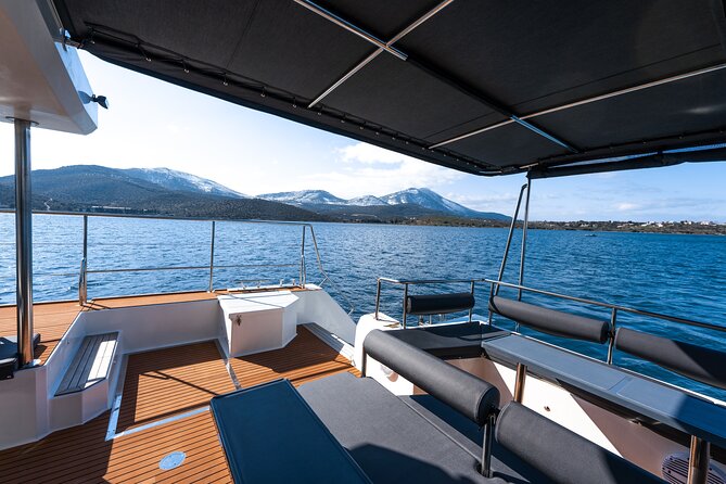 Comfort Max Catamaran Caldera Cruise with BBQ and Drinks - Setting Sail From Ammoudi Bay