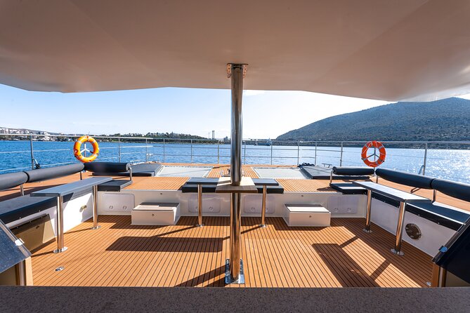 Comfort Max Catamaran Caldera Cruise with BBQ and Drinks - Red Beach, Mesa Pigadia, and the Main Swim Stop