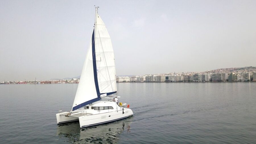 Corfu: Half Day Private Cruise on Lagoon Catamaran - The Lagoon catamaran setup