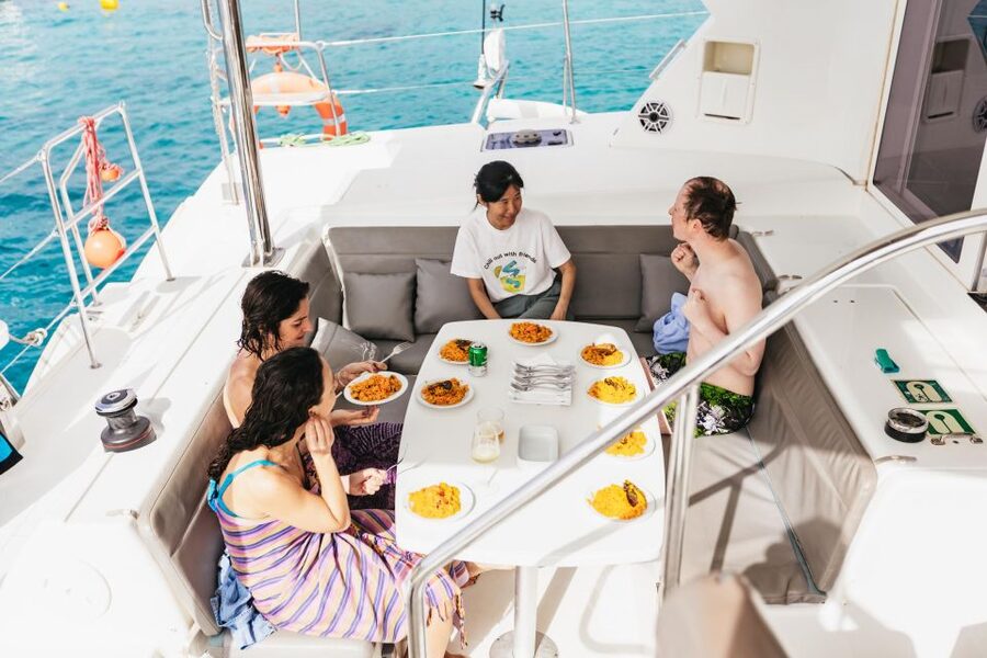 Corralejo: Lobos Island Catamaran Tour with Drinks & Snorkel - Sailing from Corralejo toward Lobos