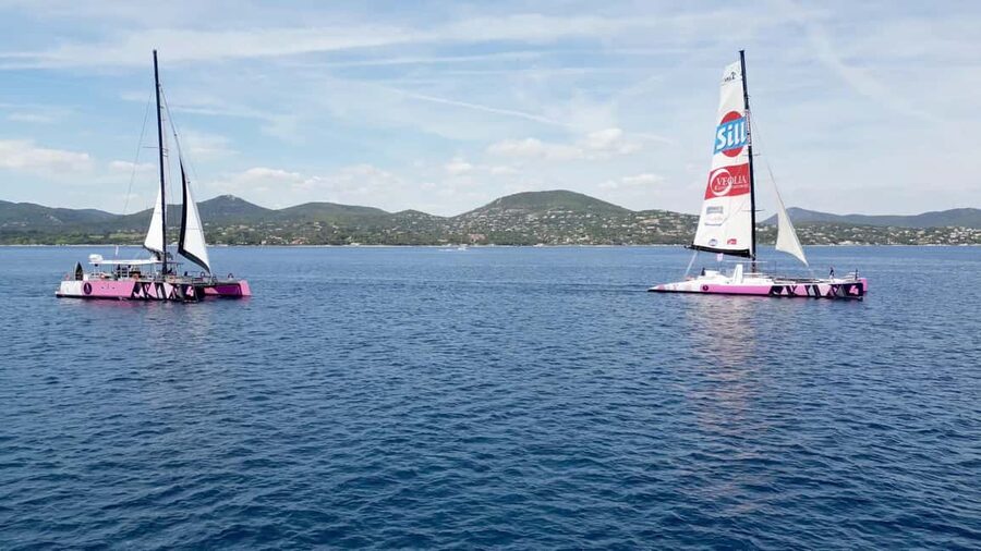 Côte d'Azur: Cap Taillat Catamaran Day Tour - Sailing from the Côte d’Azur toward Cap Taillat