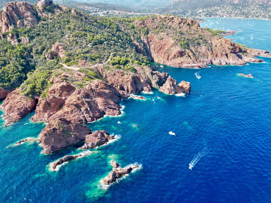 Côte d'Azur: Evening Catamaran Cruise with Aperitif - The swimming stop in a sheltered cove