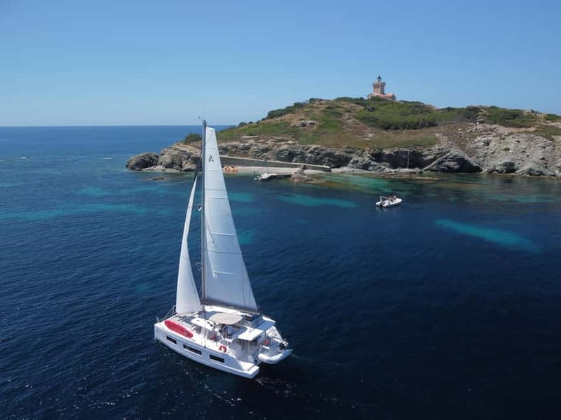 Departure from BRUSC: Half-day catamaran cruise - The anchor stop and transparent kayak