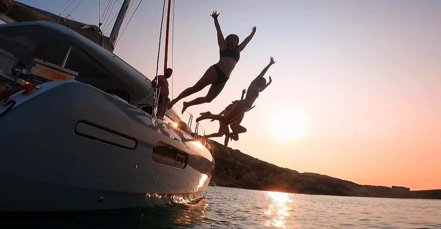 Evening Catamaran Charter - Setting out from Marina Di Valletta