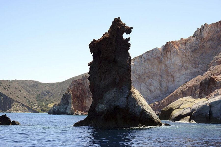 From Adamas: Milos and Poliegos Catamaran Cruise with Lunch - Leaving Adamas for Cape Vani