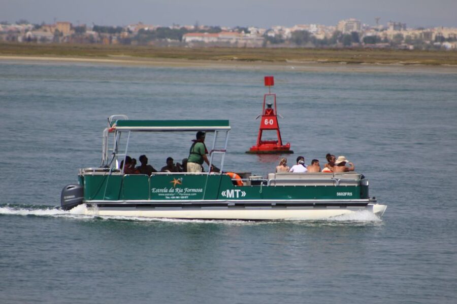 From Faro: 2-Island, 2-Stop Ria Formosa Catamaran Tour - Farol Island and its lighthouse