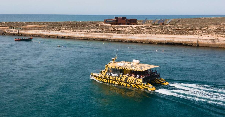 From Faro: Catamaran Boat Trip to Deserta Island with Stop - First look at Ilha Deserta