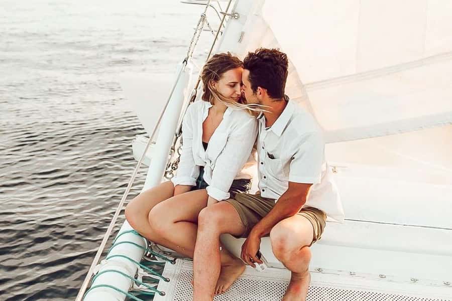 From Ma'alaea: 'Alihilani Sunset Sail Catamaran Tour - The ‘Alihilani catamaran and its seating
