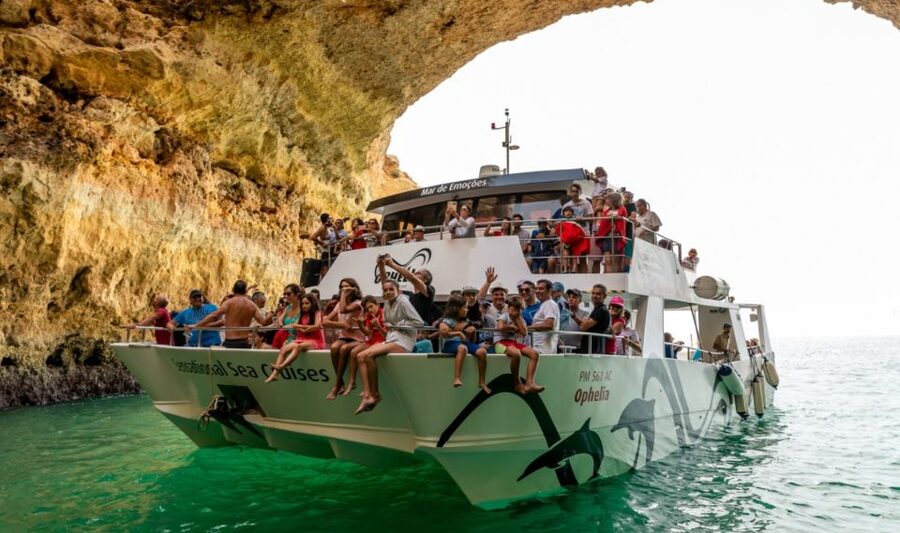From Portimão: Catamaran Cruise to Benagil Caves with BBQ - Beach time, BBQ, and an open bar