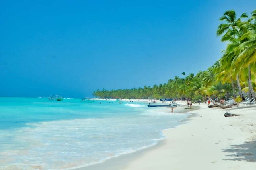 From Punta Cana: Saona and Mano Juan Day Trip by Speed Boat - Playa Abanico, the palm-fringed first stop