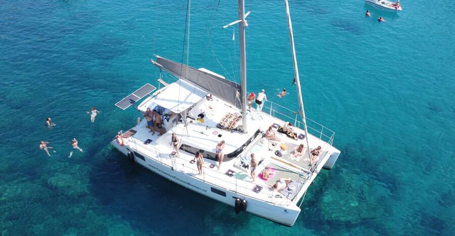 From Rhodes: Private Catamaran Cruise All Inclusive - What a private catamaran day in Rhodes feels like