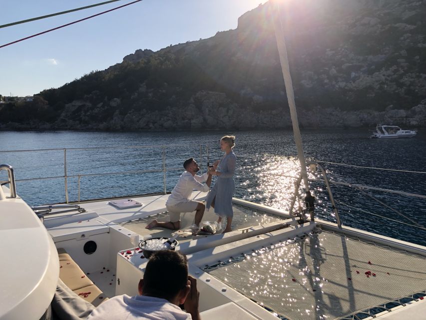 From Rhodes: Private Catamaran Cruise All Inclusive - The catamaran, food, and time on deck