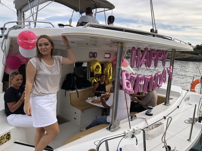 From Rhodes: Private Catamaran Cruise All Inclusive - Anthony Quinn Bay: a scenic first swim