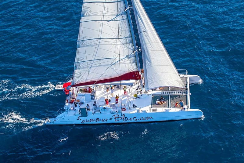From Split: Catamaran Cruise to Golden Horn & Brač island. - The sunset cruise back to Split