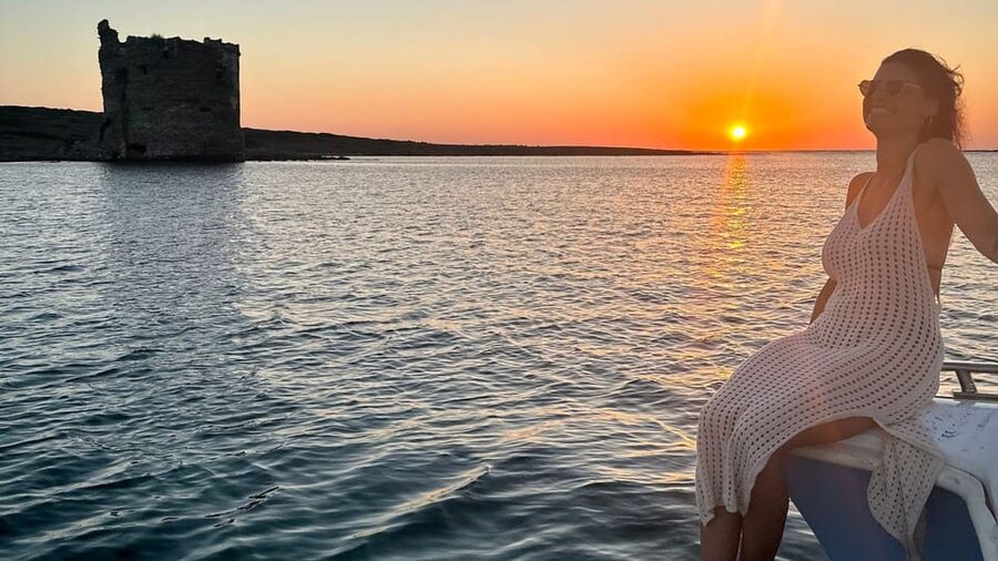 From Stintino: aperitif on a catamaran at sunset - Aperitivo first, then seafood fregola