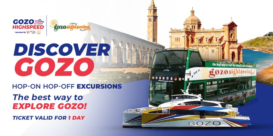From Valetta: Catamaran Tour with Hop-On, Hop-Off Gozo Tour - Arriving at Mgarr and finding the green bus