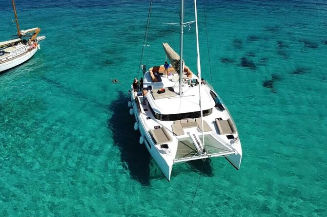 Full Day Catamaran Cruise in Paros - Blue Lagoon, the cool-water opening stop